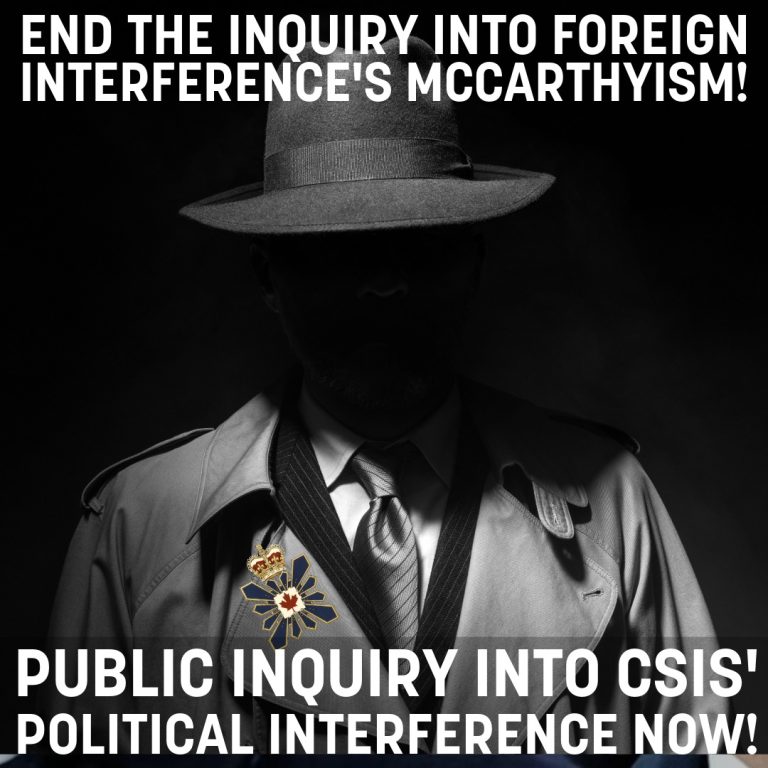 End the Inquiry into Foreign Interference’s McCarthyism!