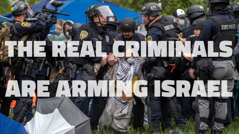 The real criminals are bombing Rafah and arming Israel
